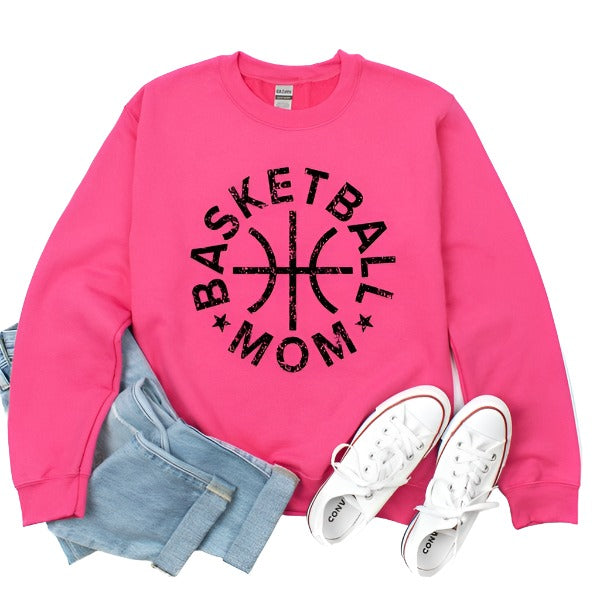 Basketball Mom Distressed Graphic Sweatshirt