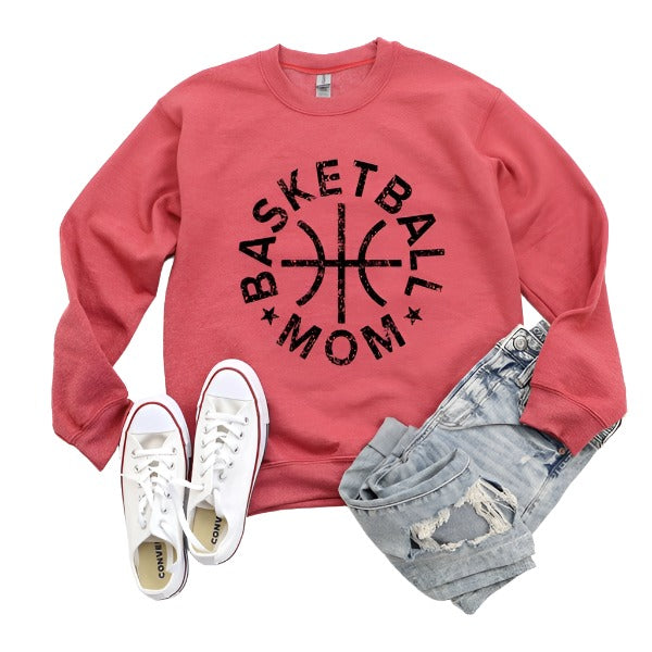 Basketball Mom Distressed Graphic Sweatshirt