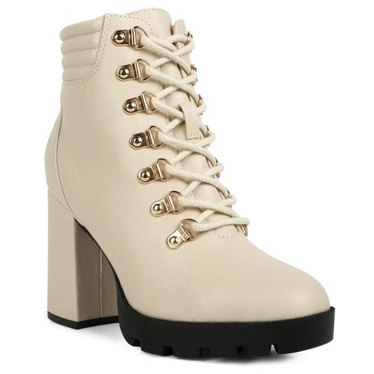 Lace Up Block Heel Boots