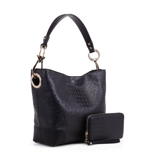 Vegan Leather Hobo Bag with Wallet