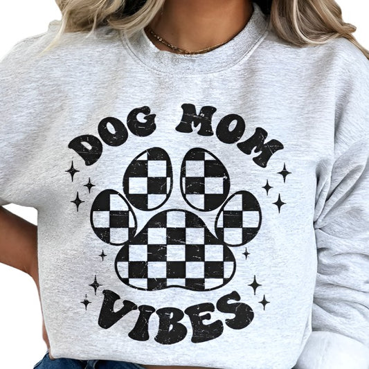 Dog Mom Vibes Graphic Sweatshirt