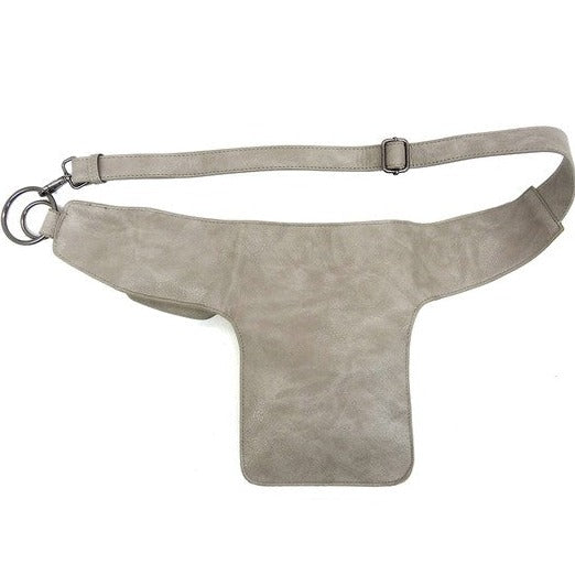 Vegan Leather Double Pocket Fanny Bag