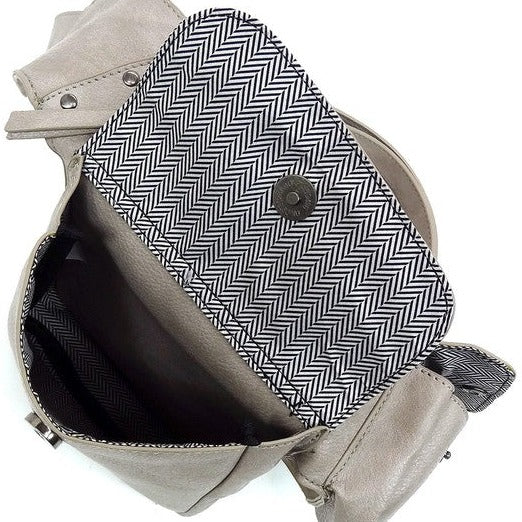 Vegan Leather Double Pocket Fanny Bag