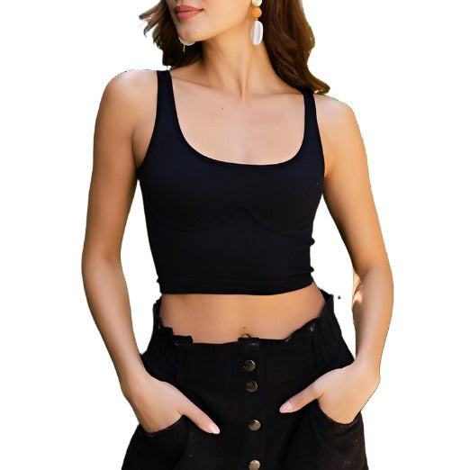 Ribbed Underlined Crop Top