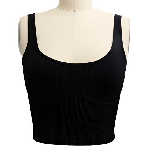 Ribbed Underlined Crop Top