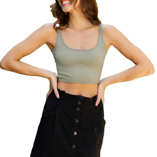 Ribbed Underlined Crop Top