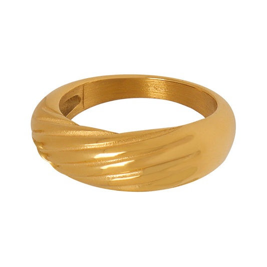 Gold or Silver Steel Twist Ring