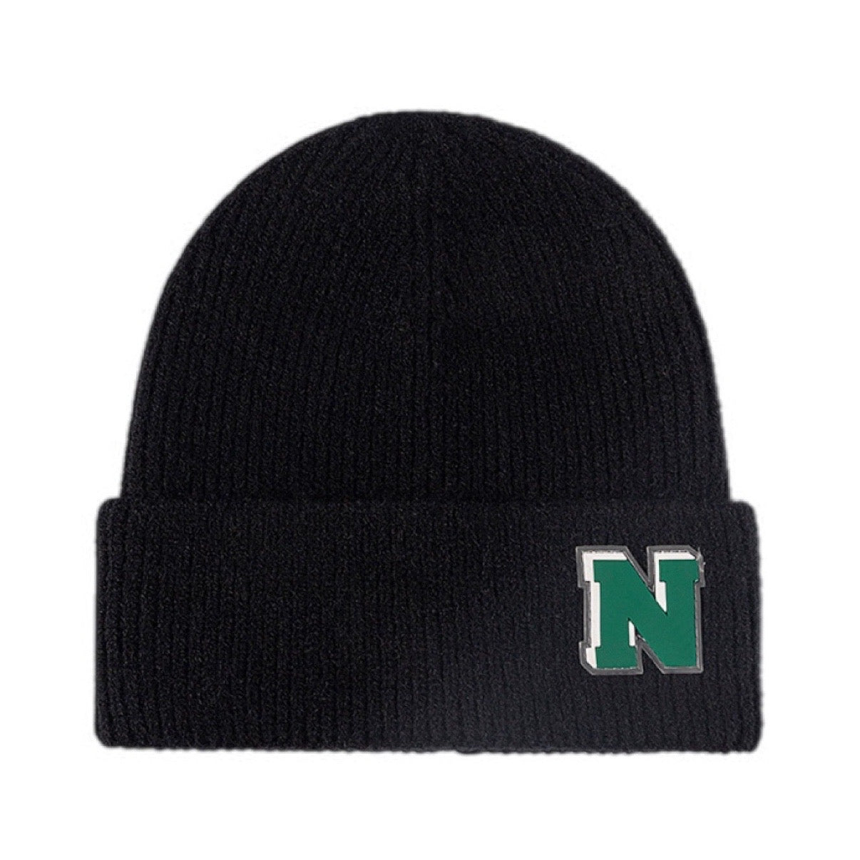 N Patch Cuffed Knit Beanie