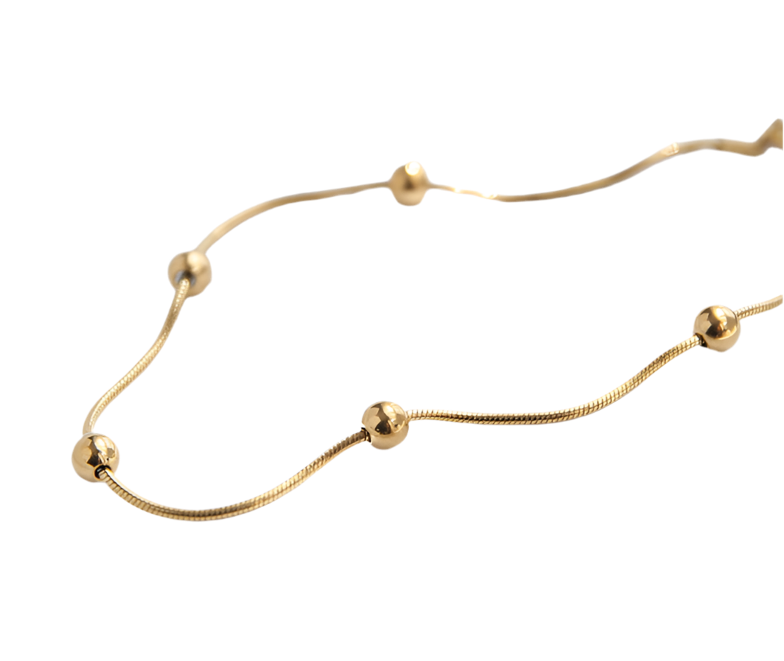 Gold Steel Satellite Chain Anklet