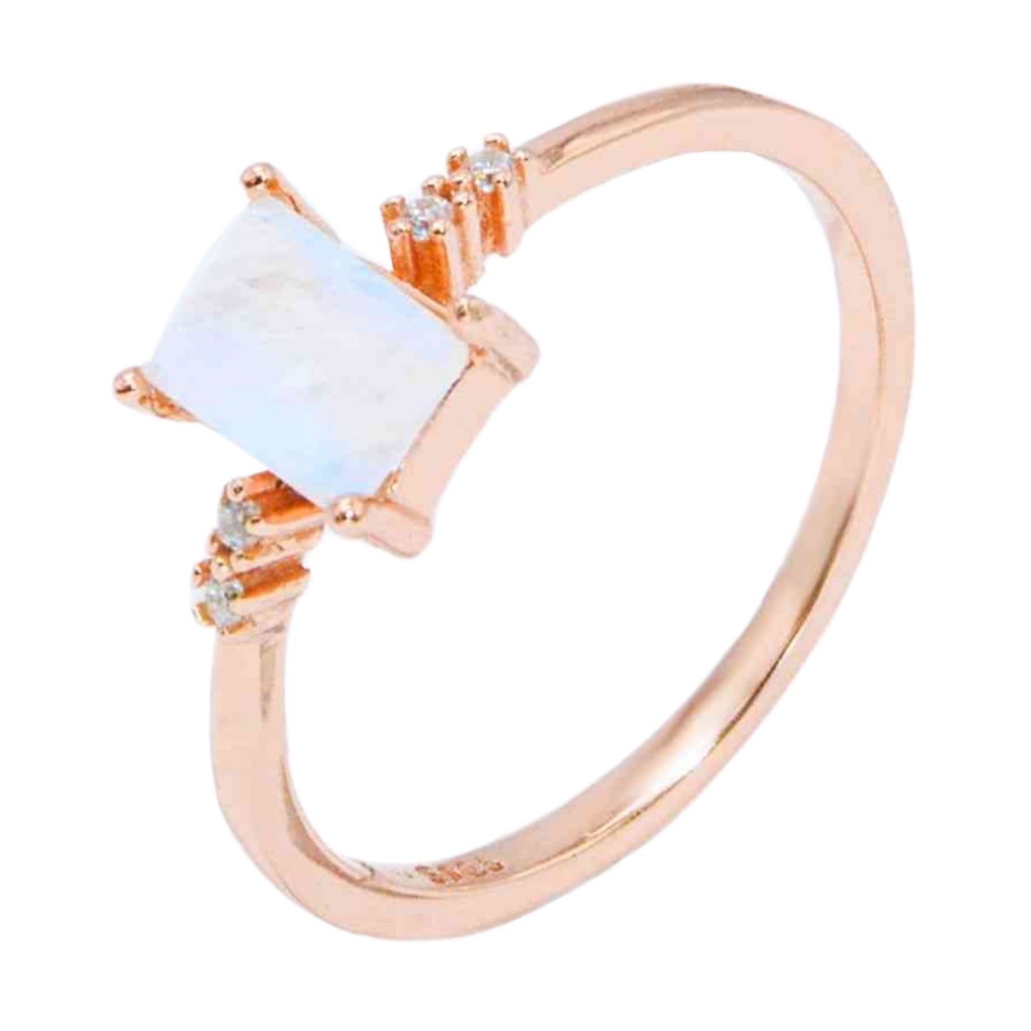 Rainbow Moonstone Rose Gold Ring