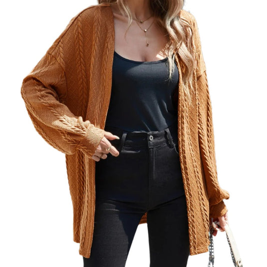 Caramel Open Front Cardigan