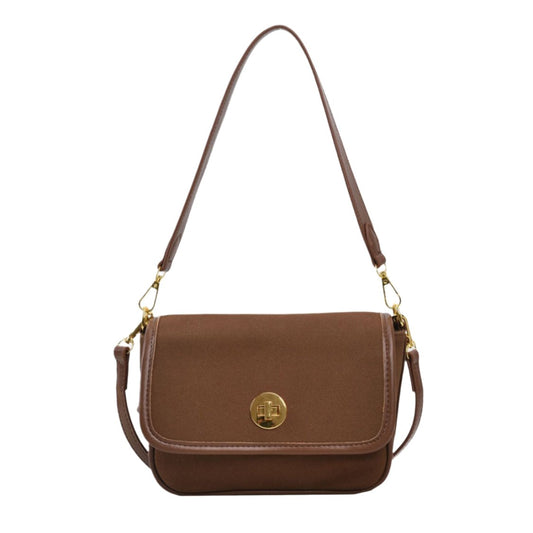 Suede Twist-Lock Shoulder Bag