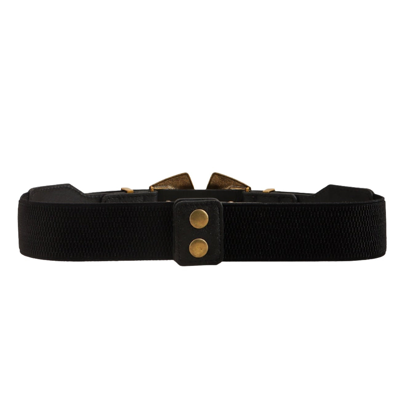 Double Buckle Black Vegan Leather Belt