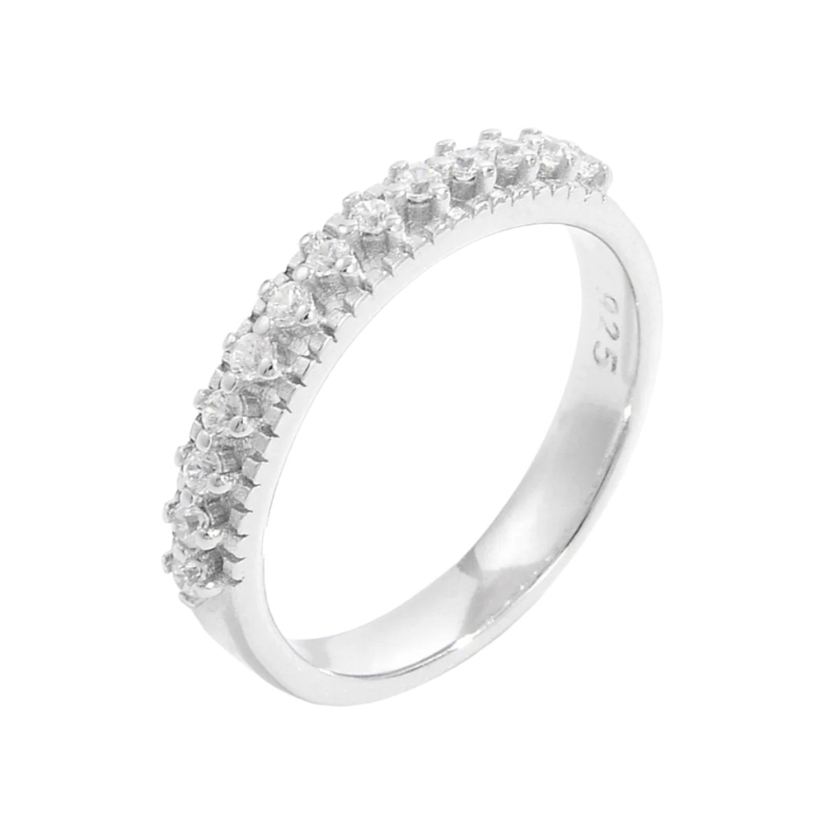 925 Sterling Silver Inlaid CZ Ring