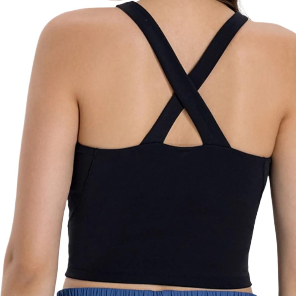 Crisscross Grecian Neck Active Cami