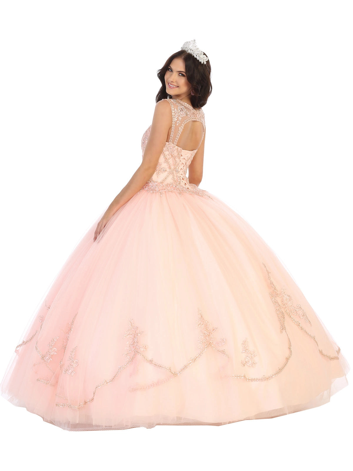 Sleeveless Quince Corset Ball Gown