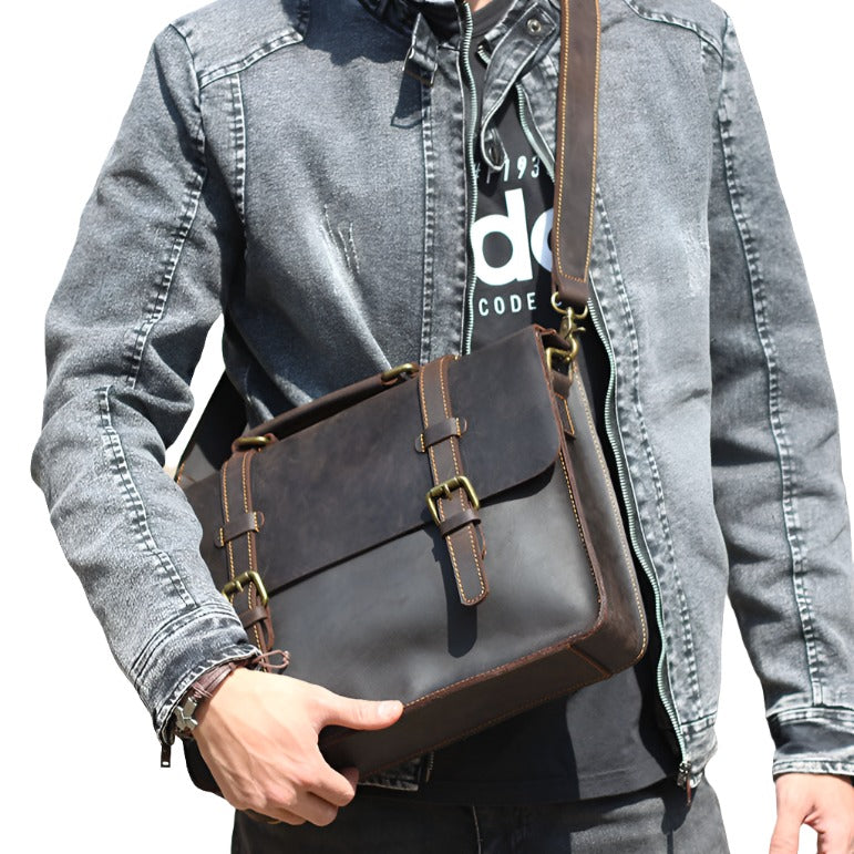 Leather Briefcase Backpack