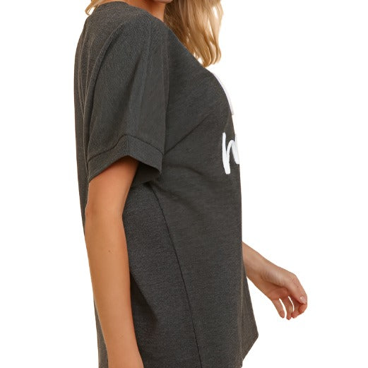 Cool Mom Pop Up Letter Knit Top