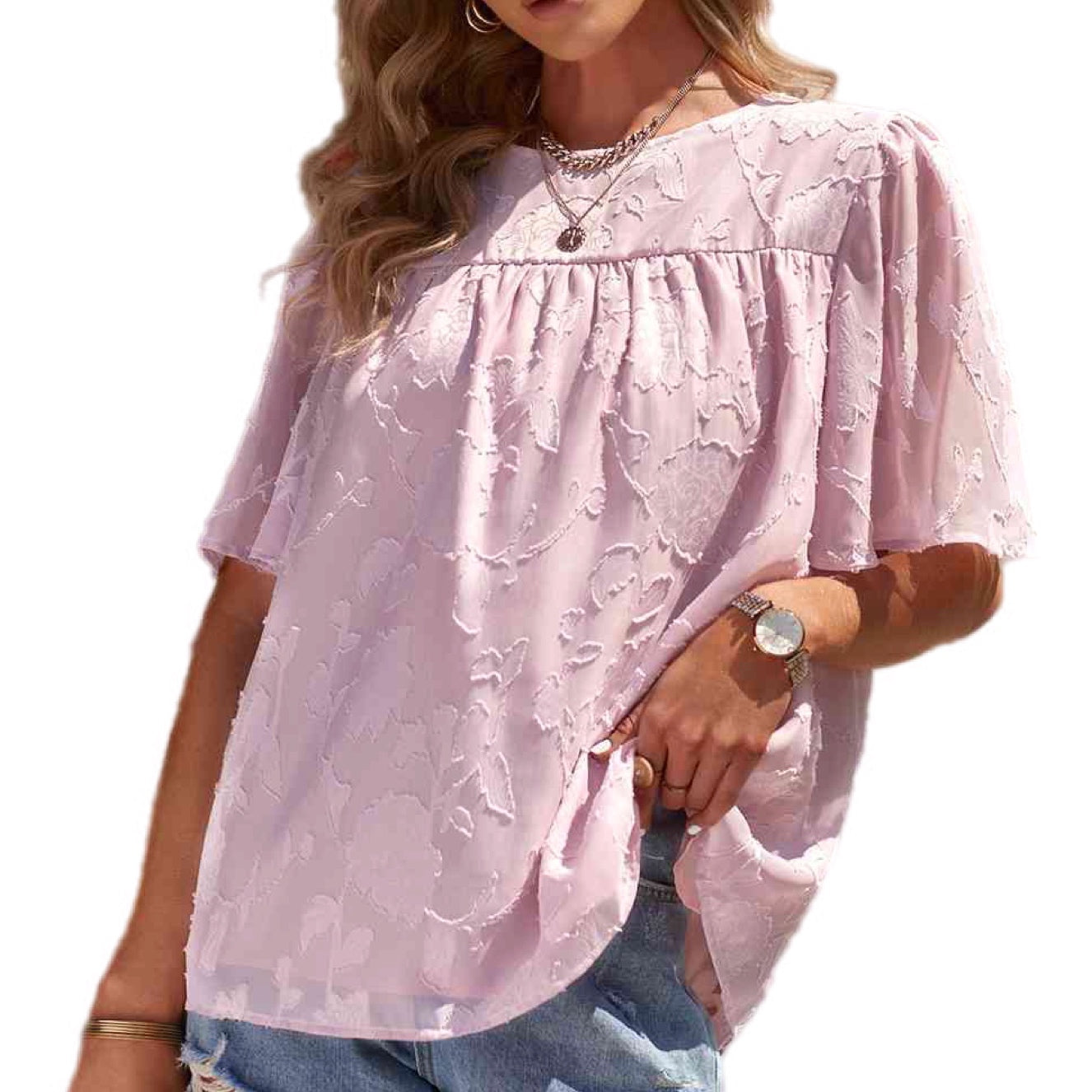 Ruched Puff Sleeve Blouse