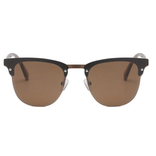 Classic Half Frame Round Sunglasses