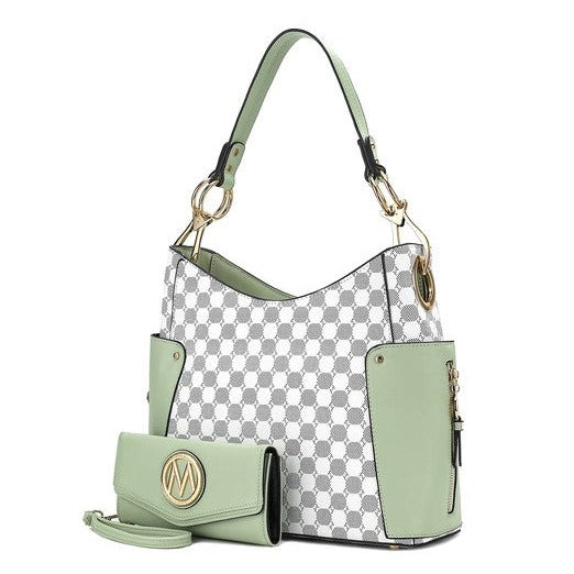 Circular Print Shoulder Bag with Wallet