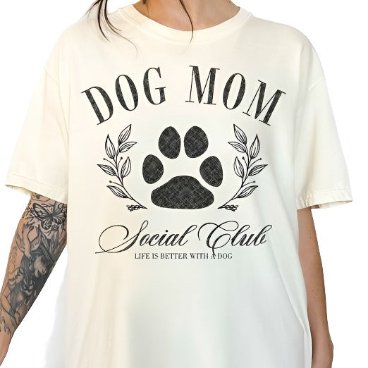 Dog Mom Social Club Oversized Graphic Top