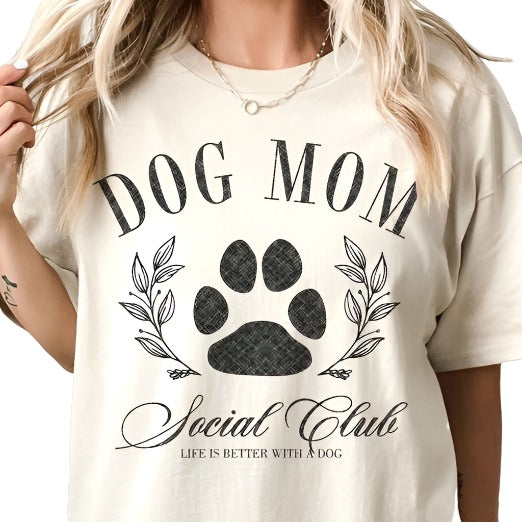 Dog Mom Social Club Oversized Graphic Top