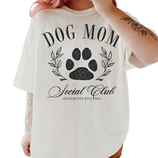 Dog Mom Social Club Oversized Graphic Top