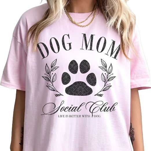 Dog Mom Social Club Oversized Graphic Top