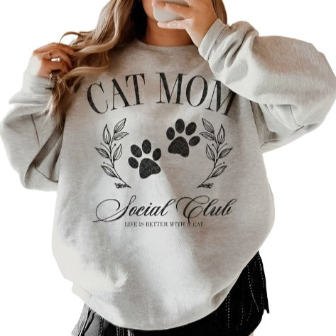 Cat Mom Social Club Graphic Sweatshirt