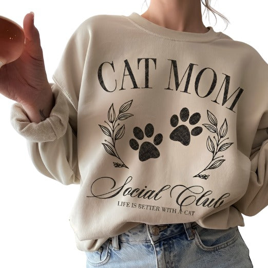 Cat Mom Social Club Graphic Sweatshirt