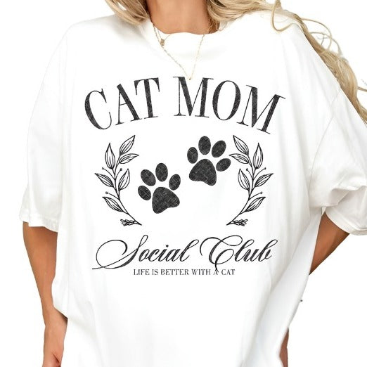 Cat Mom Social Club Oversized Graphic Tee