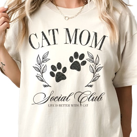 Cat Mom Social Club Oversized Graphic Tee