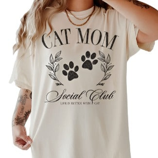 Cat Mom Social Club Oversized Graphic Tee