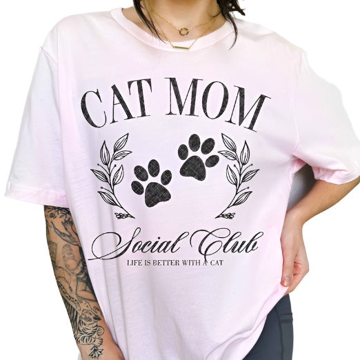 Cat Mom Social Club Oversized Graphic Tee