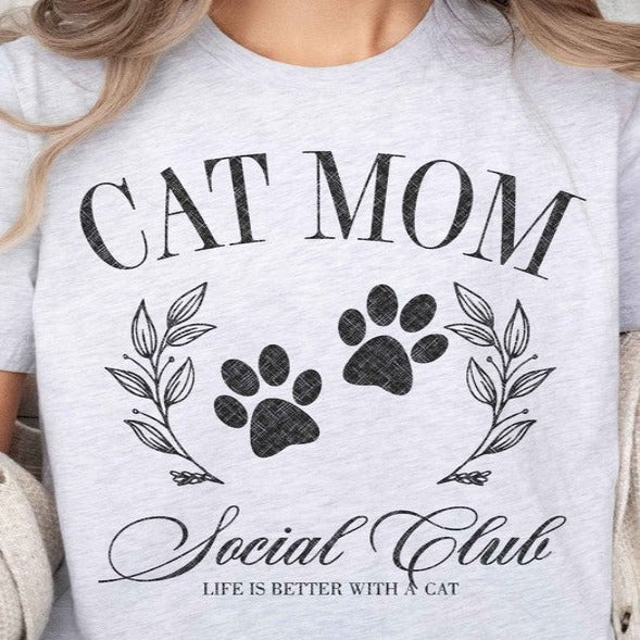 Cat Mom Social Club Oversized Graphic Tee