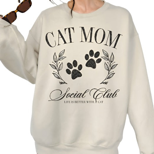 Cat Mom Social Club Oversized Sweatshirt