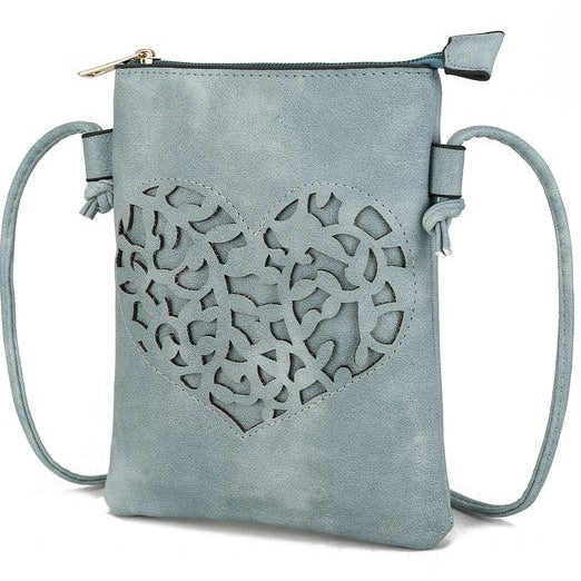 Heart Vegan Leather Crossbody Bag