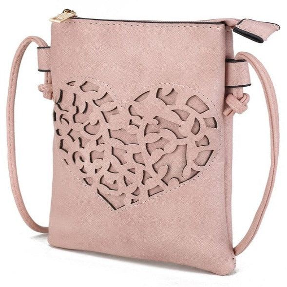 Heart Vegan Leather Crossbody Bag