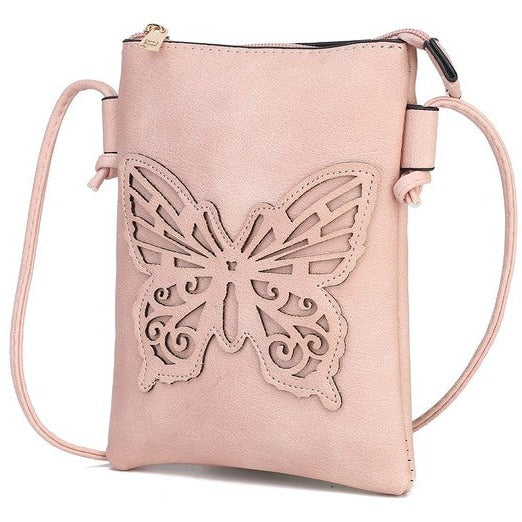 Vegan Leather Butterfly Crossbody Bag