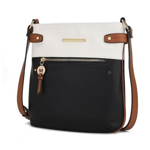 Vegan Leather Two Toned Crossbody Bag