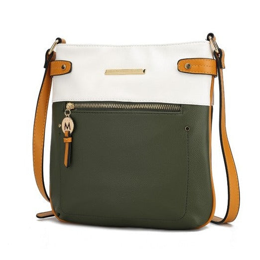 Vegan Leather Two Toned Crossbody Bag