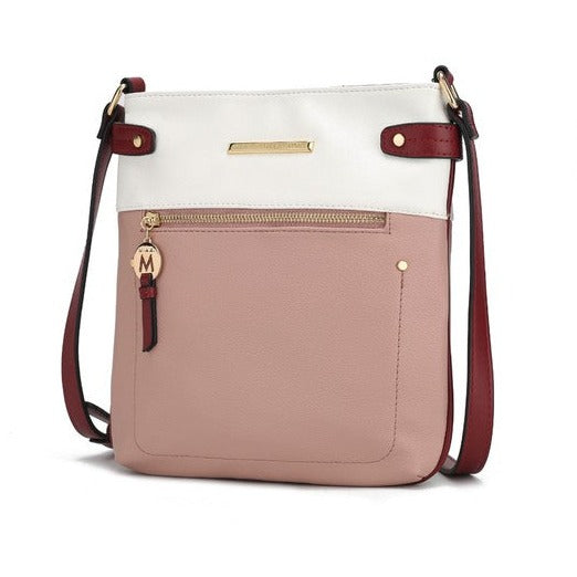 Vegan Leather Two Toned Crossbody Bag