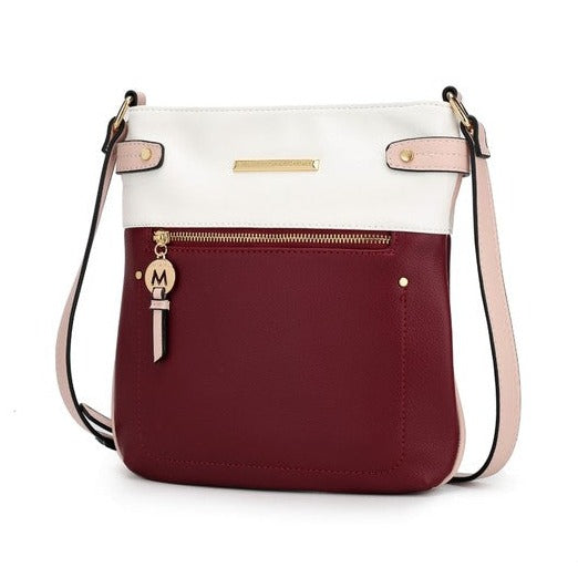 Vegan Leather Two Toned Crossbody Bag