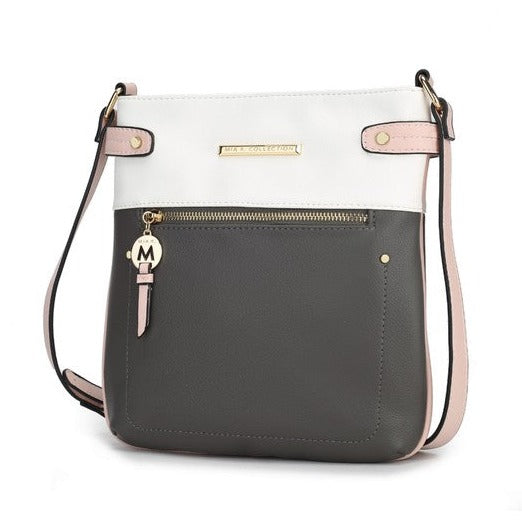 Vegan Leather Two Toned Crossbody Bag