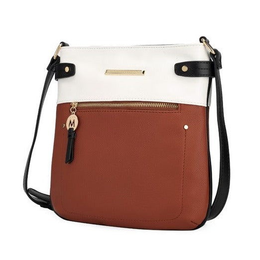 Vegan Leather Two Toned Crossbody Bag