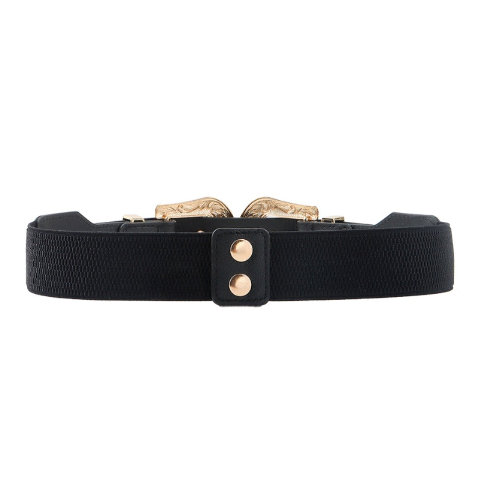 Vegan Leather Belt with Double Buckle