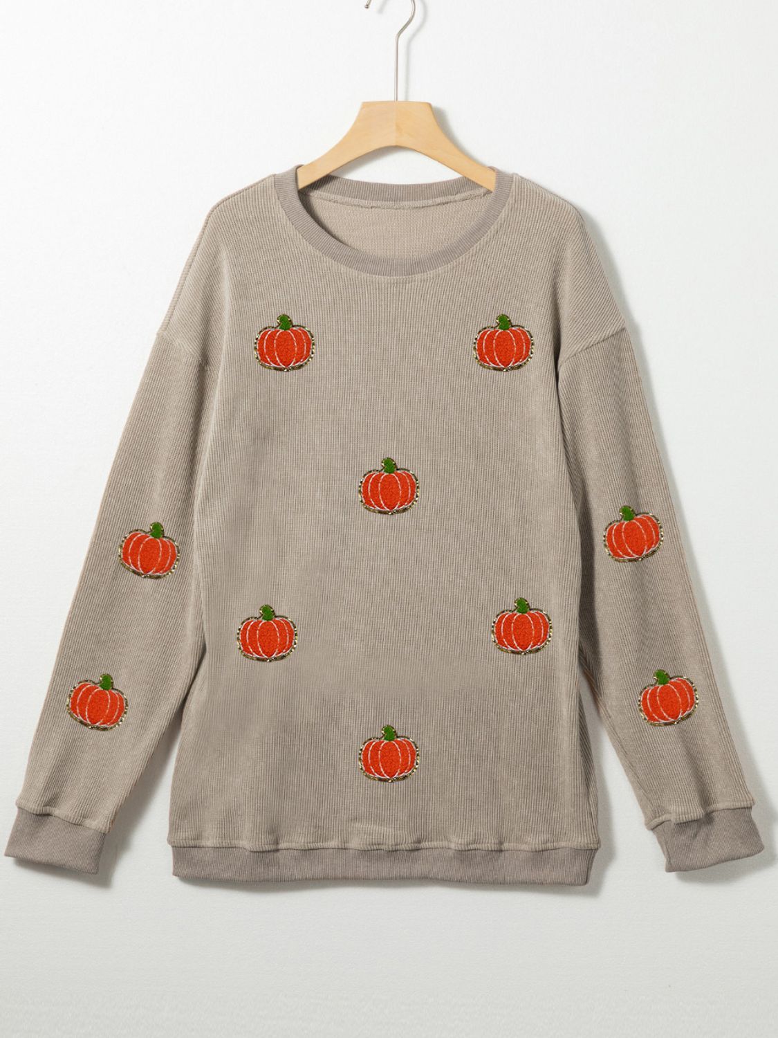 Pumpkin Round Neck Sweatshirt