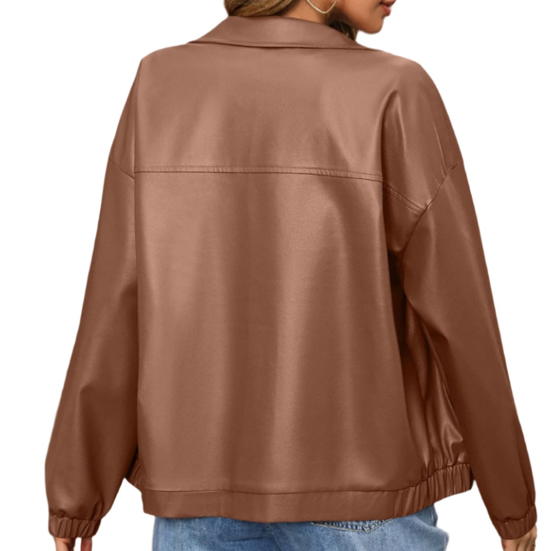 Zip Up Dropped Shoulder Jacket