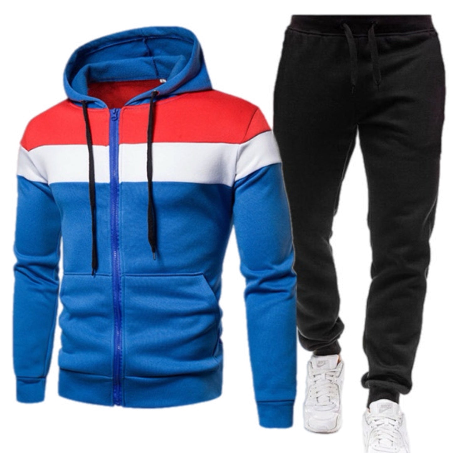 Men's Color Block Sweatshirt & Pant Set